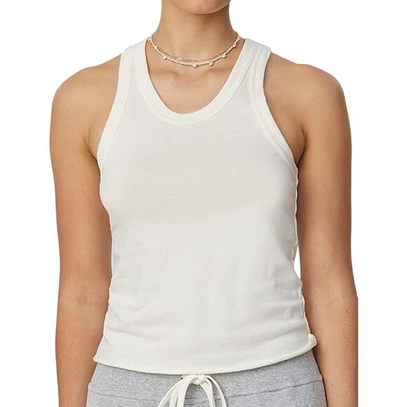 Bandier x Sincerely Jules The Willow Scoop Neck Tank Size M Cream Minimalist - Picture 1 of 6